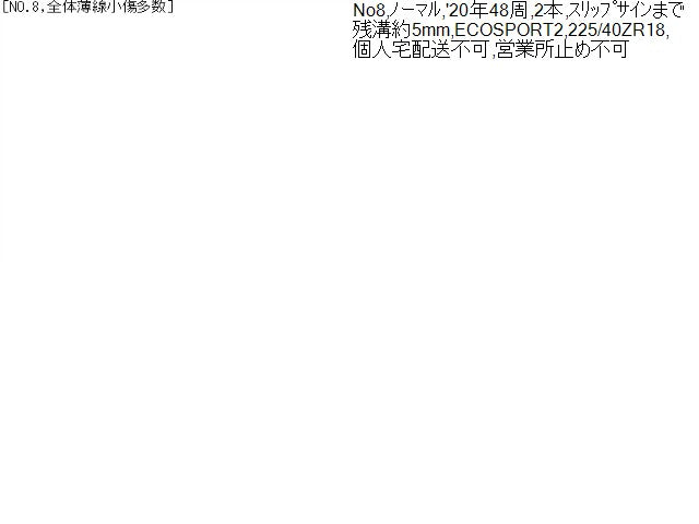 【中古】18インチ 夏 ノーマルタイヤ 225/45R18 2本 20年製 IMPERIAL ECOSPORT2 自社品番240763