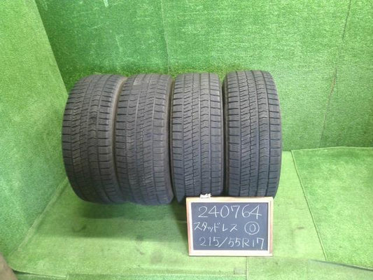 【中古】17インチ 冬 スタッドレスタイヤ 215/55R17 4本 ブリヂストン BLIZZAK VRX2 2019年製   自社品番240764