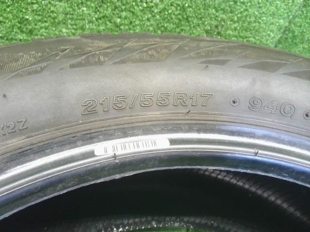 【中古】17インチ 冬 スタッドレスタイヤ 215/55R17 4本 ブリヂストン BLIZZAK VRX2 2019年製   自社品番240764