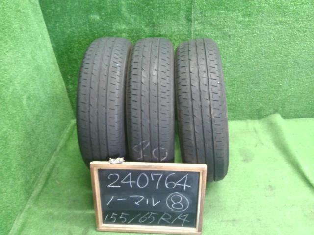【中古】14インチ 夏 ノーマルタイヤ 155/65R14 3本 ブリヂストン 21年製 ECOPIA EX20C 自社品番240764