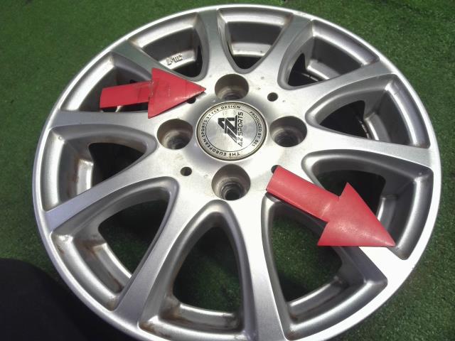 【中古】社外 AZSPORTS 13インチ アルミホイール 4本 アルト ピノ外し  自社品番240794 ZCN