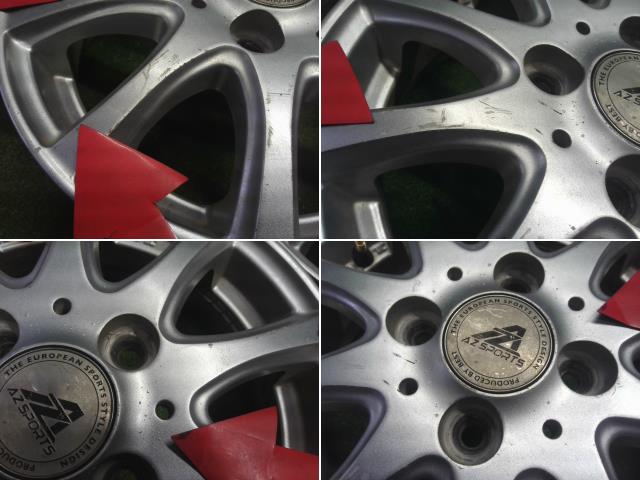 【中古】社外 AZSPORTS 13インチ アルミホイール 4本 アルト ピノ外し  自社品番240794 ZCN