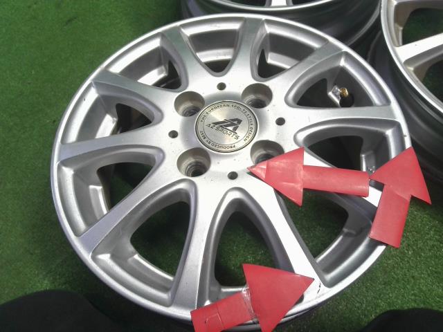 【中古】社外 AZSPORTS 13インチ アルミホイール 4本 アルト ピノ外し  自社品番240794 ZCN
