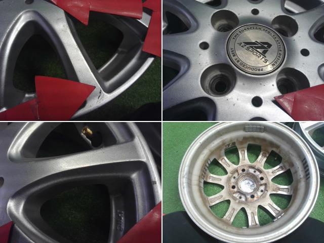 【中古】社外 AZSPORTS 13インチ アルミホイール 4本 アルト ピノ外し  自社品番240794 ZCN