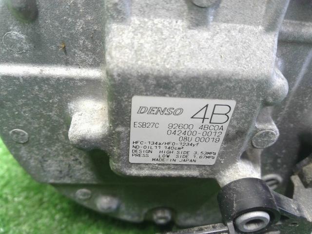 【中古】リーフ ZAA-ZE1 エアコン AC コンプレッサー 92600-4BC0A 自社品番250002 XBK