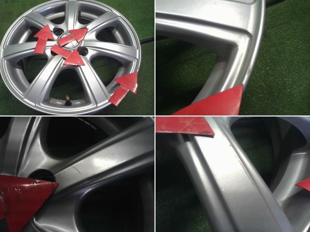 14インチ 社外アルミホイール 4本　14×4.5J　4穴　PCD100　+43　PRD　ハブ径67mm　ムーヴ外し 自社品番250049