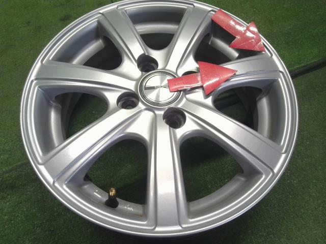 14インチ 社外アルミホイール 4本　14×4.5J　4穴　PCD100　+43　PRD　ハブ径67mm　ムーヴ外し 自社品番250049