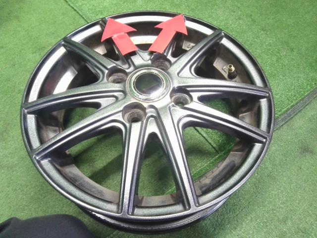 社外　13インチ　アルミホイール　4本セット　4穴　13×4.00B　PCD100　ワゴンR外し(250055)