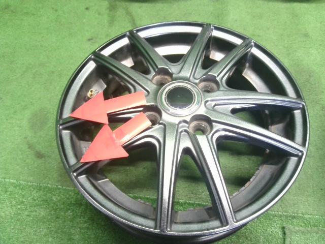 社外　13インチ　アルミホイール　4本セット　4穴　13×4.00B　PCD100　ワゴンR外し(250055)