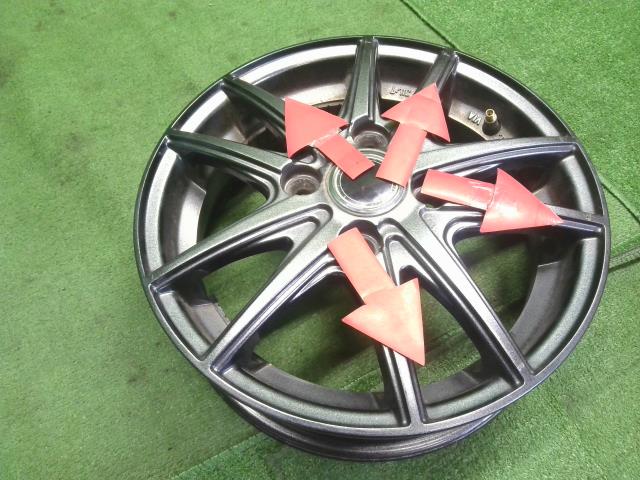 社外　13インチ　アルミホイール　4本セット　4穴　13×4.00B　PCD100　ワゴンR外し(250055)