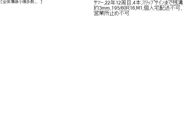 【中古】16インチ 夏 ノーマルタイヤ 195/60R16 4本 MAXTREK 22年製 自社品番250059 KH3