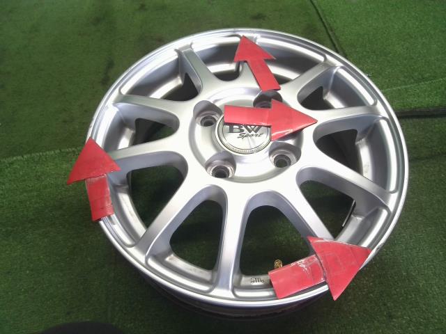 【中古】ビッグウェイ 13インチ アルミホイール 4本 Nワゴン外し  自社品番250123