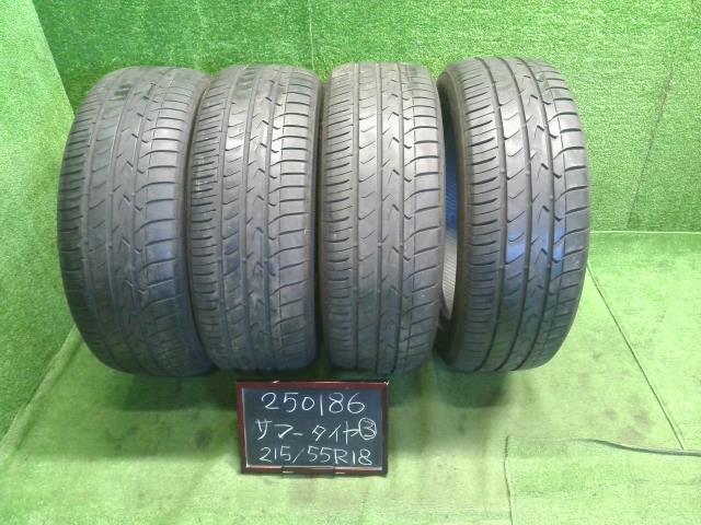 【中古】18インチ 夏 ノーマルタイヤ 215/55R18 4本 トーヨー 16年製 自社品番250186