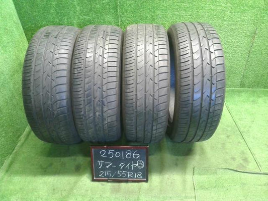 【中古】18インチ 夏 ノーマルタイヤ 215/55R18 4本 トーヨー 16年製 自社品番250186