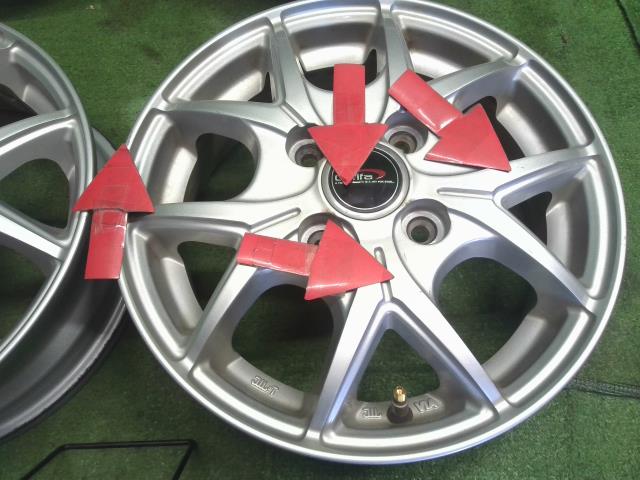 【中古】CARIFA 13インチ アルミホイール 4本 ライフ外し 自社品番250216