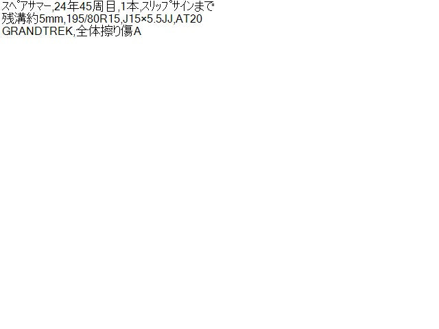 【中古】スペアタイヤ 15インチ ジムニー用  自社品番250245