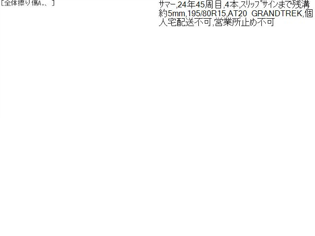 【中古】ダンロップ 夏 ノーマルタイヤ 195/80R15 4本 ダンロップ 24年製 自社品番250245