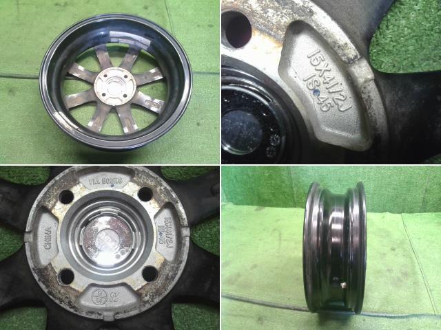 【中古】BALMINUM 15インチ アルミホイール 4本 ワゴンR外し  自社品番250287