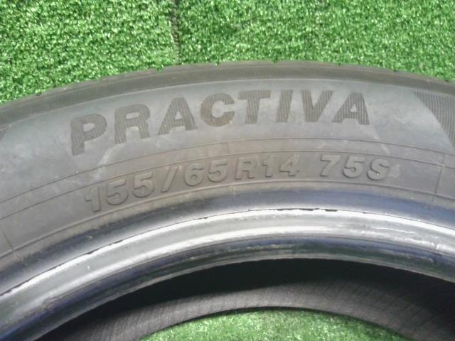 【中古】14インチ 夏 ノーマルタイヤ 155/65R14 2本 PRACTIVA 24年製  自社品番250346