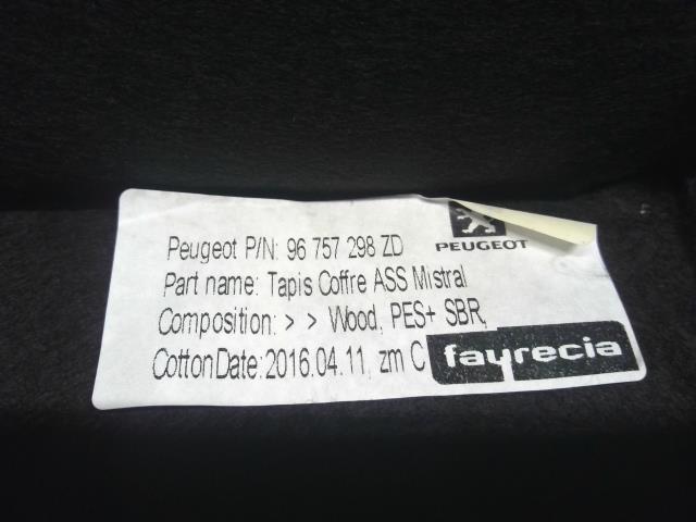 【中古】プジョー 208 ABA-A9HN01 リアボード ラゲッジボード  自社品番250503