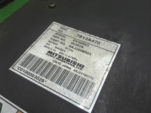 【中古】ミニキャブミーブ ZAB-U67V　エアコンコンプレッサー　Ａ／Ｃコンプレッサー 7813A470  自社品番250511 W37