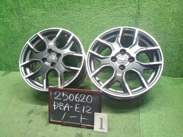 【中古】Nismo ニスモ ノート DBA-E12 NO1 純正 16×6.5J アルミ ホイール4穴 2本 ＰＣＤ100 +46 ハブ径60ｍｍD0300-1A18E 自社品番250620 QAB