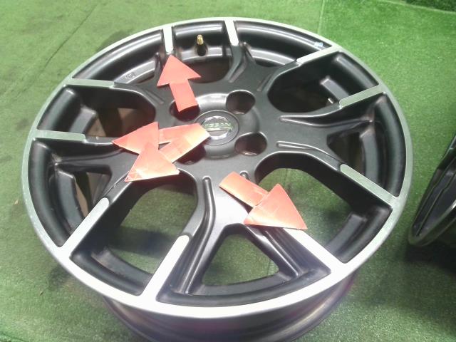 【中古】Nismo ニスモ ノート DBA-E12 NO1 純正 16×6.5J アルミ ホイール4穴 2本 ＰＣＤ100 +46 ハブ径60ｍｍD0300-1A18E 自社品番250620 QAB