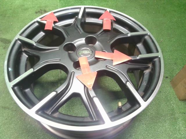 【中古】Nismo ニスモ ノート DBA-E12 NO2 純正 16×6.5J アルミ ホイール4穴 2本 ＰＣＤ100 +46 ハブ径60ｍｍD0300-1A18E 自社品番250620 QAB