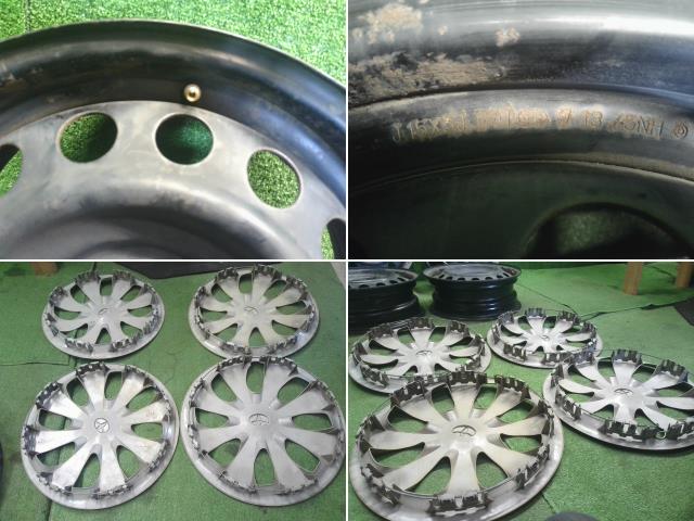 【中古】アクア DAA-NHP10 純正　15インチ　スチール　ホイール　ホイールキャップ付き 42611-52770 自社品番250651 1F7