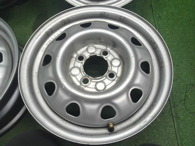 【中古】14インチ　スチールホイール　5J　4H　PCD100　4本セット　ハブ径68ｍｍ　ノート外し DBA-NE12  40300-3BG0B 自社品番250683 QAB