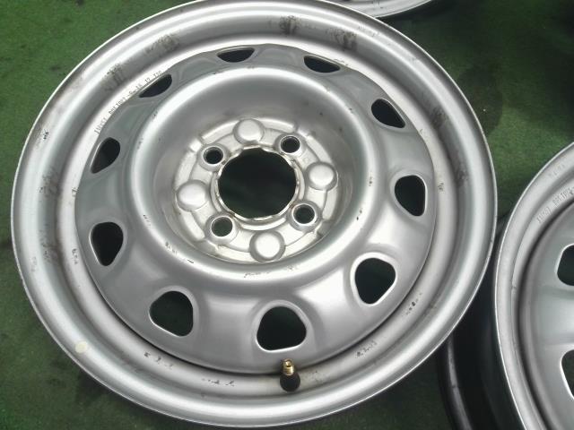 【中古】14インチ　スチールホイール　5J　4H　PCD100　4本セット　ハブ径68ｍｍ　ノート外し DBA-NE12  40300-3BG0B 自社品番250683 QAB