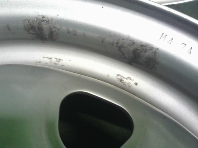 【中古】14インチ　スチールホイール　5J　4H　PCD100　4本セット　ハブ径68ｍｍ　ノート外し DBA-NE12  40300-3BG0B 自社品番250683 QAB