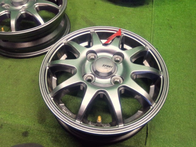 【中古】社外アルミホイール　SPORT ABELIA　12インチ　3.5B　PCD100　4H　アクティ HA6　外し　 自社品番260010 PB70