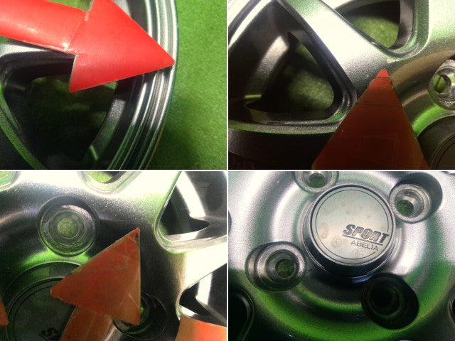 【中古】社外アルミホイール　SPORT ABELIA　12インチ　3.5B　PCD100　4H　アクティ HA6　外し　 自社品番260010 PB70