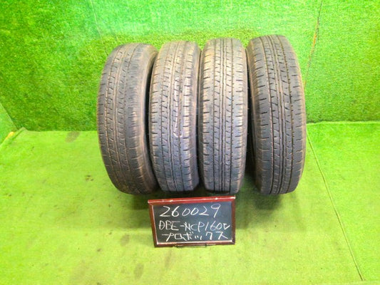 【中古】14インチ　夏　サマー　タイヤ　24年製　155/80R14　ダンロップ　ＥＮＡＳＡＶＥＶＡＮ０１　4本セット　プロボックス DBE-NCP160V タイヤ  自社品番260029 6U6